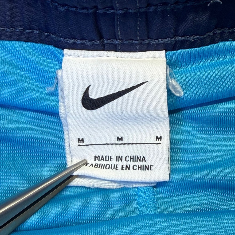 Nike Mens Blue Colorblock Swim Trunks Board Shorts Medium Navy Aqua 1052 - Picture 2 of 6